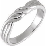 14K White Twisted Band