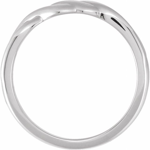 14K White Twisted Band