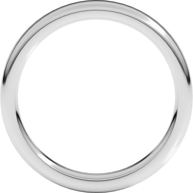 14K White 4 mm Round Edge Heavy Band Size 5.5