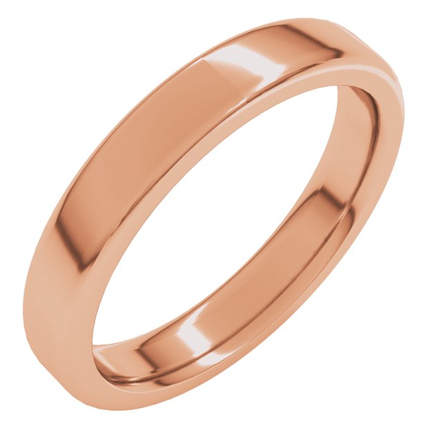 14K Rose 4 mm Round Edge Heavy Band Size 5.5