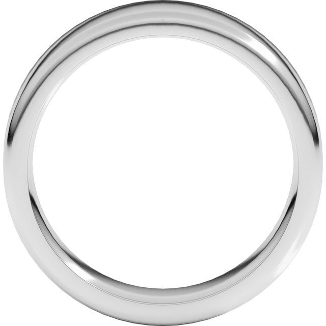 14K White 7 mm Round Edge Heavy Band Size 11