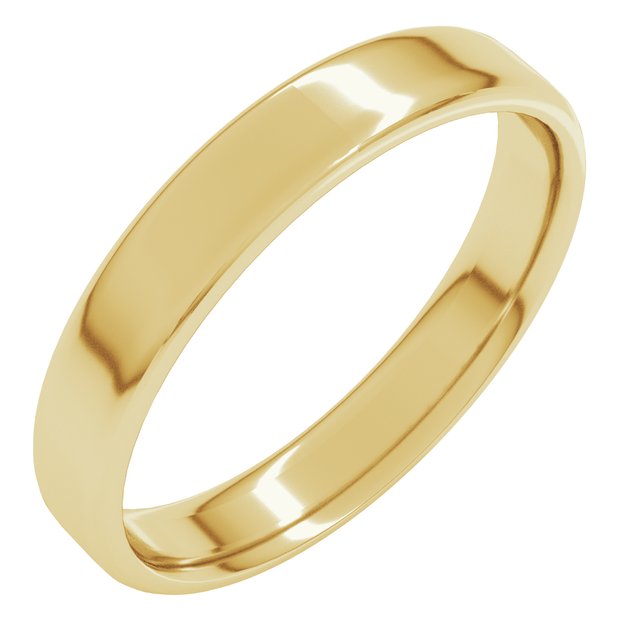 14K Yellow 4 mm Round Edge Light Band Size 10