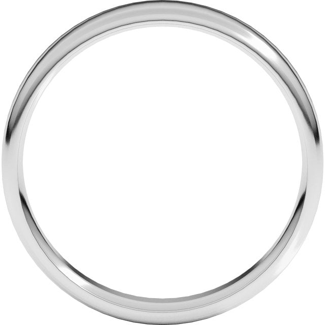 14K White 5 mm Round Edge Light Band Size 10