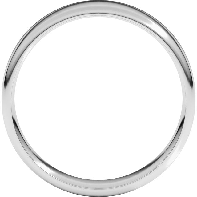 14K White 6 mm Round Edge Light Band Size 6.5