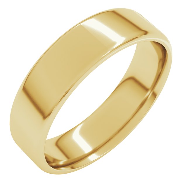 14K Yellow 6 mm Round Edge Light Band Size 13
