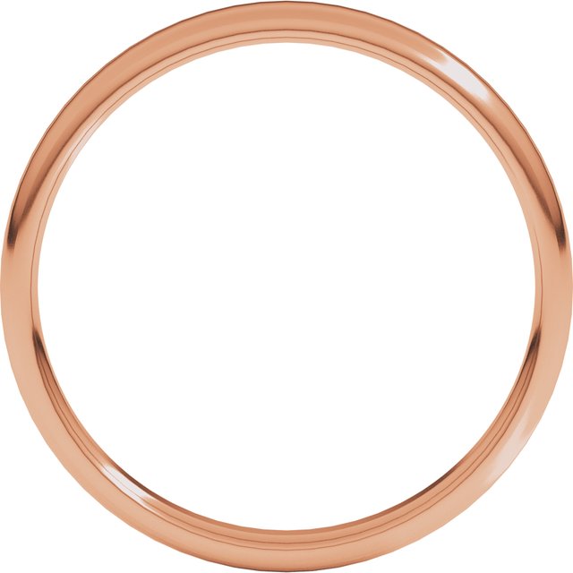 14K Rose 3 mm Round Edge Light Band Size 5.5