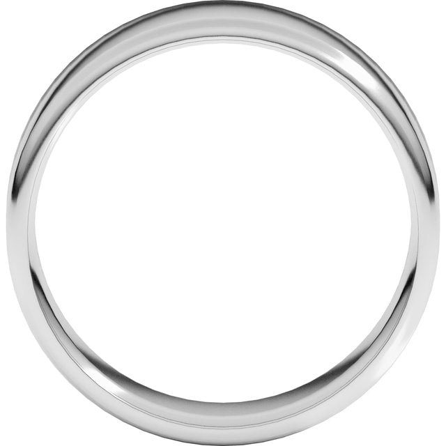 14K X1 White 8 mm Round Edge Light Band Size 11
