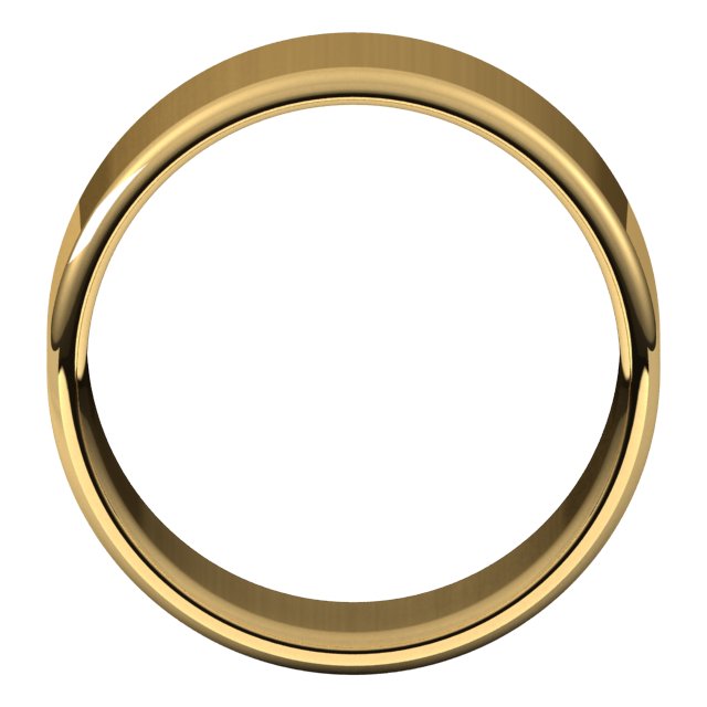 14K Yellow 11 mm Round Edge Light Band Size 10