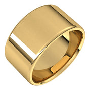 14K Yellow 12 mm Round Edge Light Band Size 10