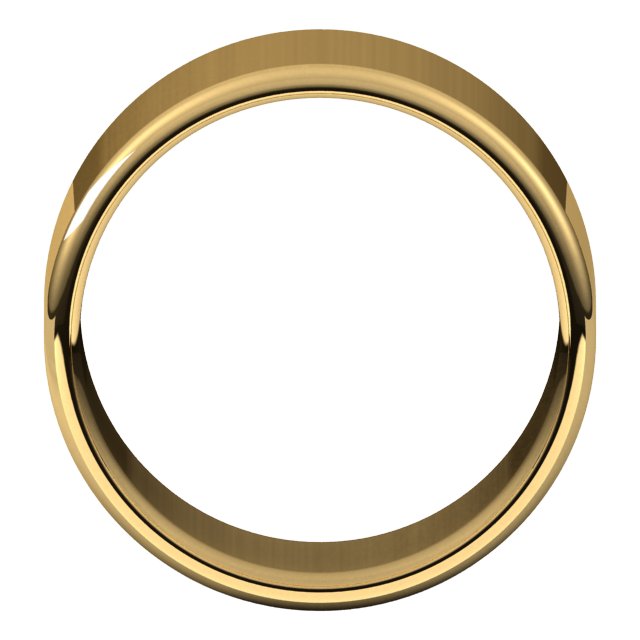 14K Yellow 12 mm Round Edge Light Band Size 9