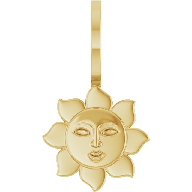 14K Yellow Sun Charm/Pendant