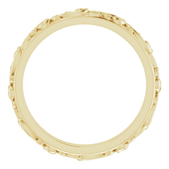 14K Yellow Floral-Inspired Band Size 5