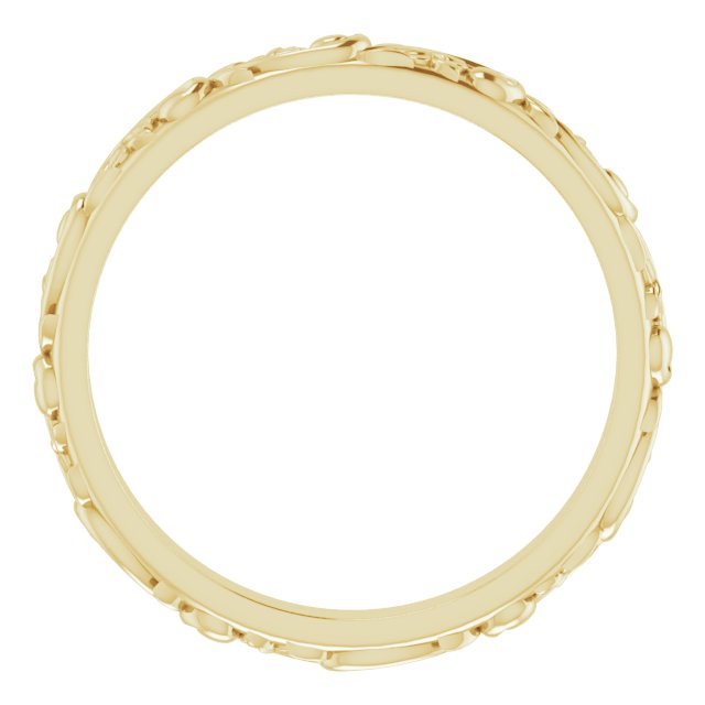 14K Yellow Floral-Inspired Band Size 8
