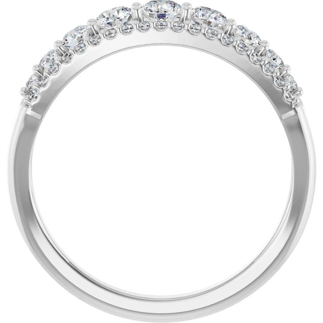 14K White 5/8 CTW Natural Diamond Graduated Anniversary Band