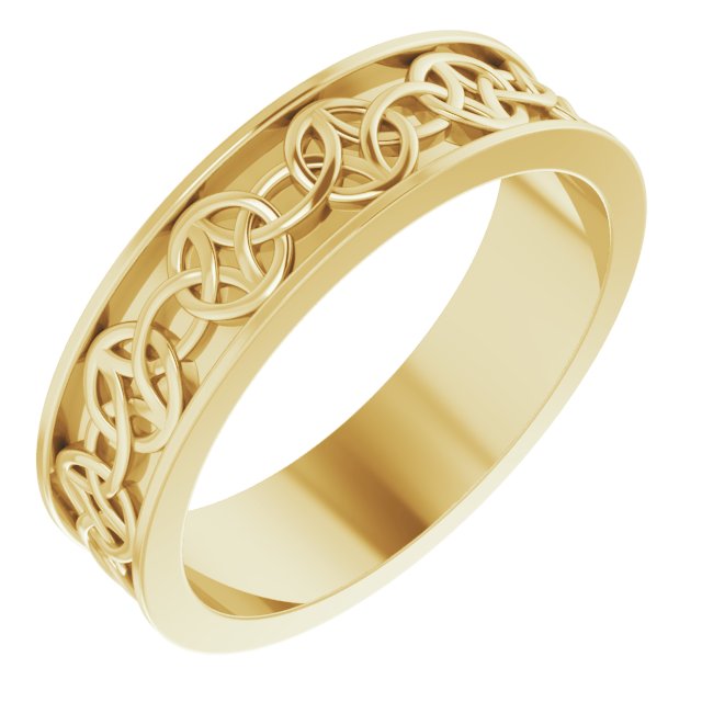 14K Yellow 5 mm Celtic-Inspired Band Size 10