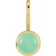 14K Yellow Natural Chrysoprase Charm/Pendant