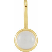 14K Yellow Natural Rainbow Moonstone Charm/Pendant