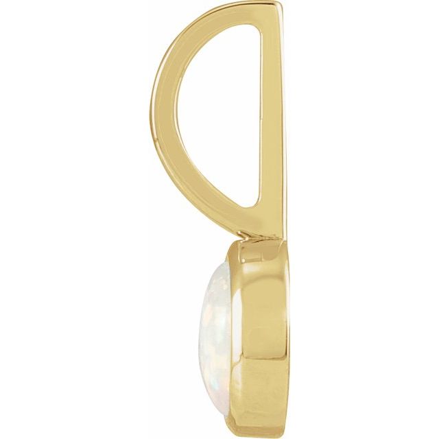 14K Yellow Natural White Opal Charm/Pendant