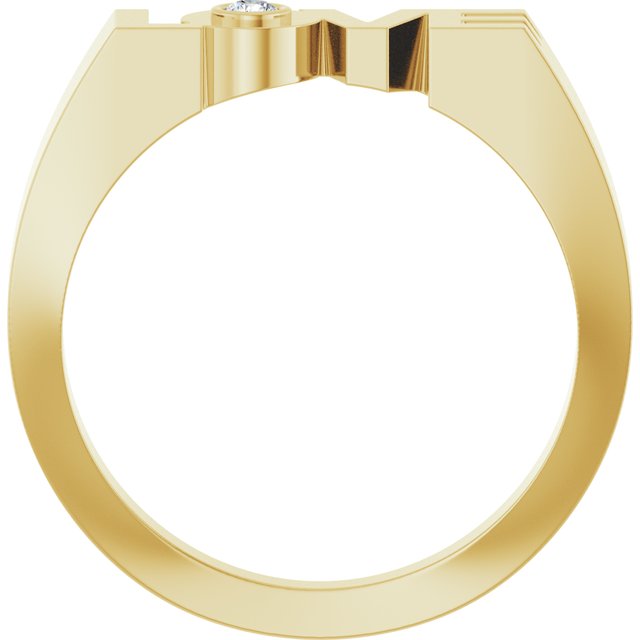 14K Yellow .03 CT Natural Diamond Love Ring