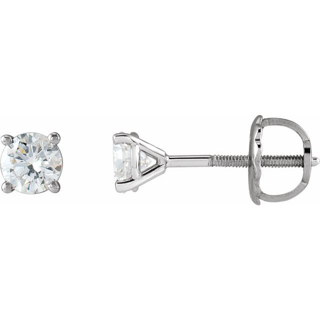 14k White 1/2 Ctw Natural Diamond Cocktail-style Earrings