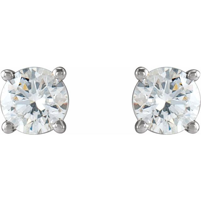 14k White 1/2 Ctw Natural Diamond Cocktail-style Earrings