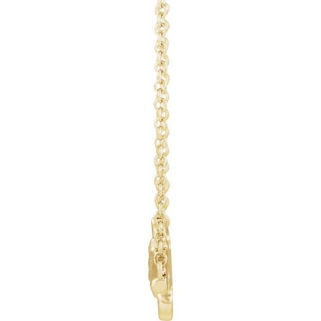 14K Yellow Floral-Inspired Bar 16' Necklace