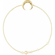14K Yellow Adjustable Crescent 6 1/2'-7 1/2' Bracelet