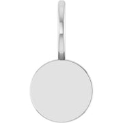 14K White Engravable Disc Charm/Pendant