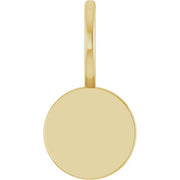 14K Yellow Engravable Disc Charm/Pendant