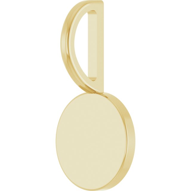14K Yellow Engravable Disc Charm/Pendant
