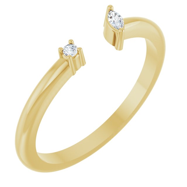 14K Yellow .04 CTW Natural Diamond Negative Space Ring