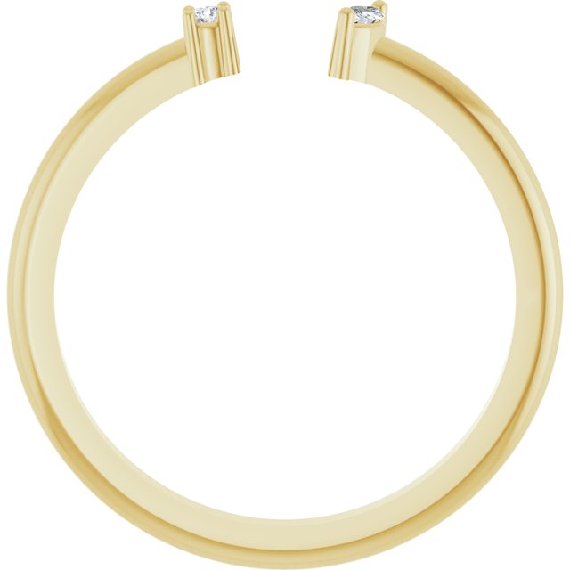 14K Yellow .04 CTW Natural Diamond Negative Space Ring
