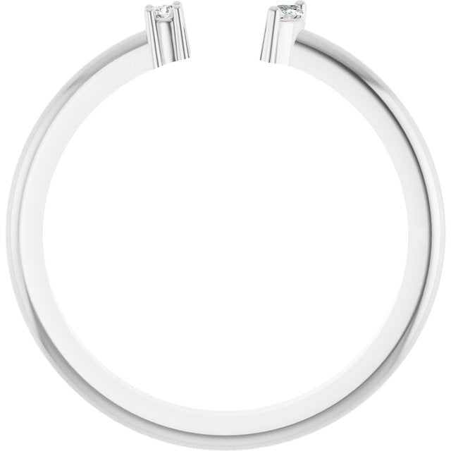 Sterling Silver .04 CTW Natural Diamond Negative Space Ring