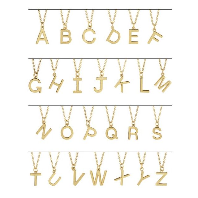 14k Yellow Initial K Dangle 16' Necklace