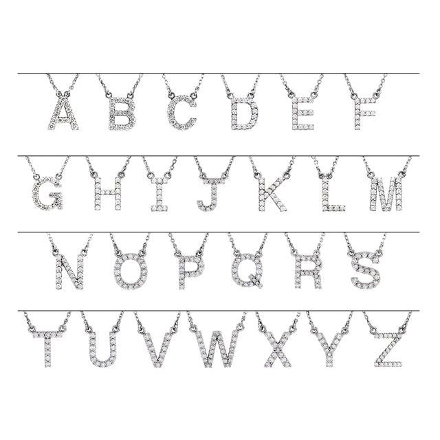 14k White 1/8 Ctw Natural Diamond Initial S 16' Necklace