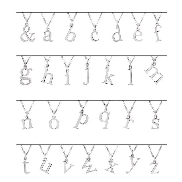 Sterling Silver Lowercase Initial e 16' Necklace