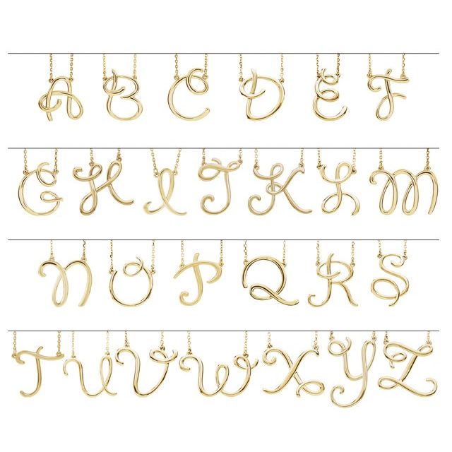 Sterling Silver Script Initial L 16' Necklace