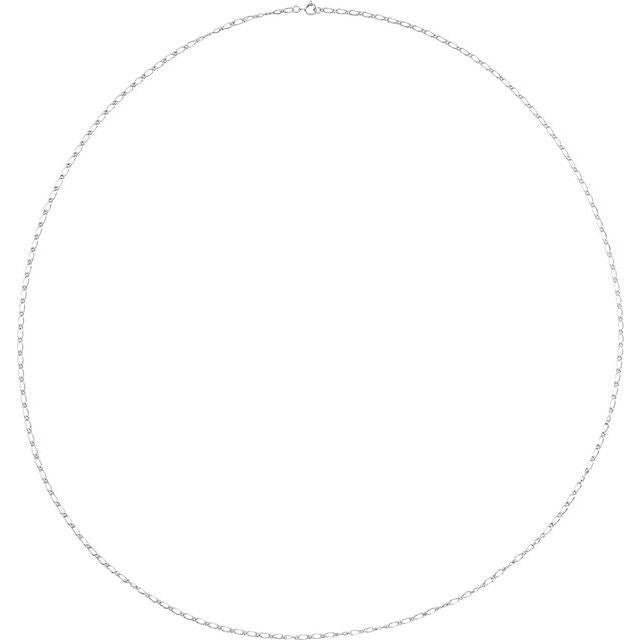 14K White 1.5 mm Figaro 24' Chain