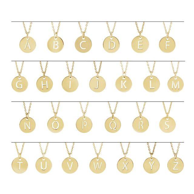 14K White Initial W Pendant