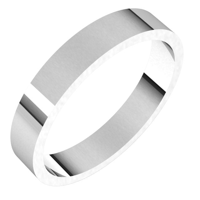 14k White 3.5 Mm Flat Band Size 6