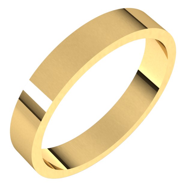 14k Yellow 3.5 Mm Flat Band Size 4.5