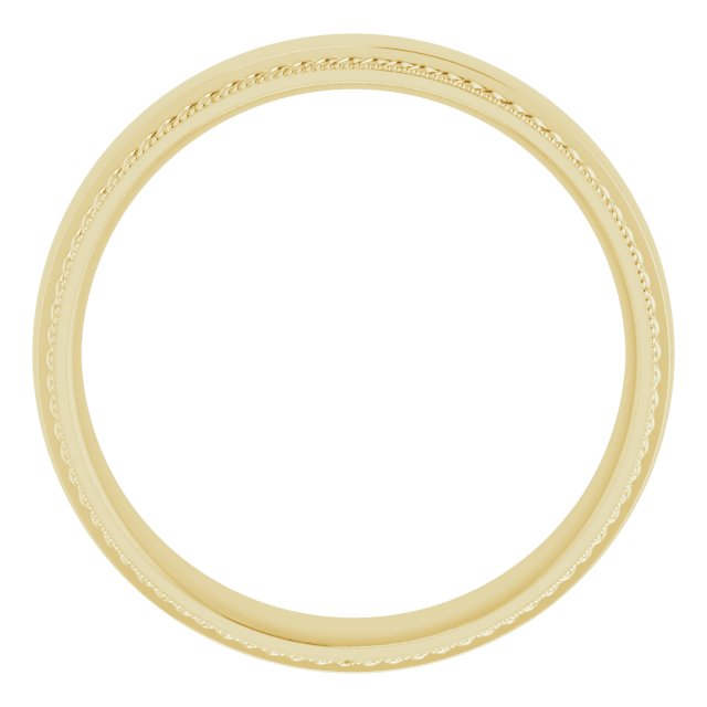 14K Yellow 6 mm Rope & Milgrain Edge Band Size 11