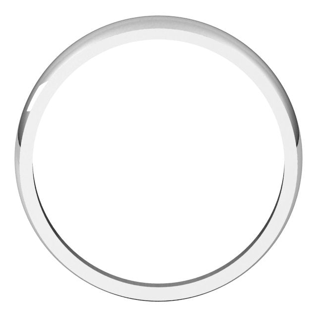 14K White 3.5 mm Half Round Tapered Band Size 7.5
