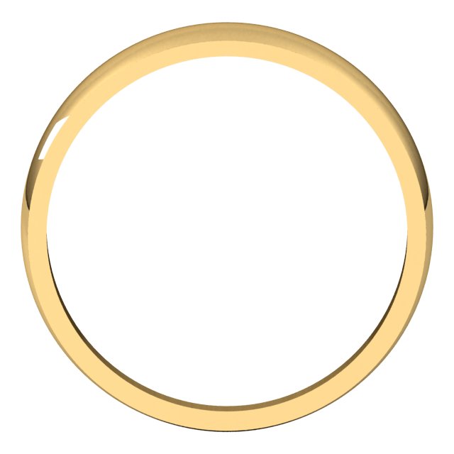 14K Yellow 3.5 mm Half Round Tapered Band Size 6.5