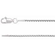 Rhodium-Plated Sterling Silver 1.25 mm Box 24' Chain