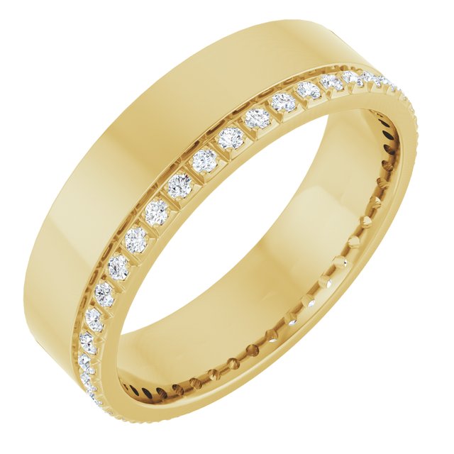 14k Yellow 1/3 Ctw Lab-grown Diamond Accented Band Size 10