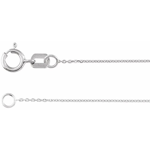 14K White .65 mm Diamond-Cut Cable 20' Chain