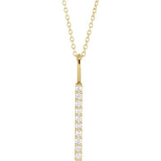 14K Yellow 1/6 CTW Natural Diamond Vertical Bar 16-18' Necklace