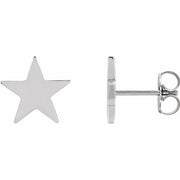 Sterling Silver 6.2 Mm Star Friction Post & Back Earrings