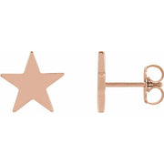 14k Rose 6.2 Mm Star Friction Post & Back Earrings